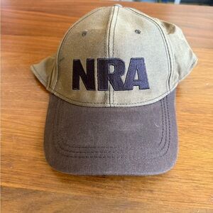 Brown and Tan Cap with NRA Logo